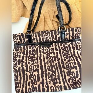 Coach 31901 SIS Leopard Canvas Tote Purse Handbag AUTHENTIC